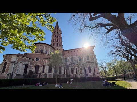Toulouse 4K Walking Tour | Easter Sunday 2026 | Historic Walk to Saint-Sernin Basilica