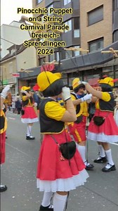 Playful Pinocchio Puppet in a String Performance, Carnival Parade Dreieich-Sprendlingen Germany 2024