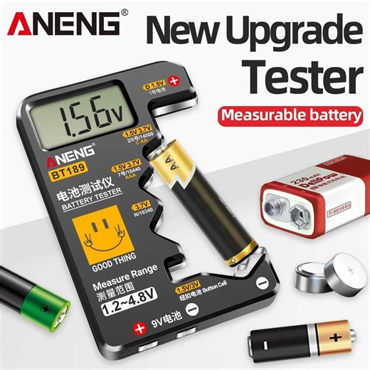 Never waste another battery again! The ANENG BT189 Universal Battery Tester instantly checks AA, AAA, C, D, 9V, and button cells with a clear LCD display. Fast, accurate, and easy to use — perfect for every home. 💰 Now only PKR 1782 (50% OFF) 🛒 Order Now: https://s.click.aliexpress.com/e/_c3Bl2Aa3 Follow on everywhere :https://linktr.ee/meharsajawal #batterytester #onlineshopping #techgadgets #pakistan #discountdeal #50off #trendingproducts #aliExpressfinds #smarttools #affiliatemarketing #Gad