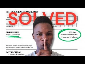 SOLVED Probability and Statistics 1 Guess Paper Oct/Nov 2024 Maths | CIE A Level Maths