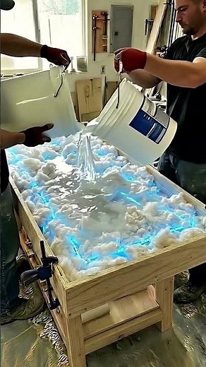 DIY Epoxy Resin Gaming Setup: Step-by-Step Storm Desk #GamingSetup #EpoxyResin #DIYDesk #Shorts