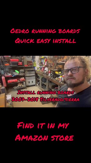 How to install running boards on Chevy/GMC trucksThese Running Boards Compatible with 2007-2018 Chevy Silverado/GMC Sierra 1500; 2007-2019 Silverado/Sierra 2500HD 3500HD Crew Cab, Include 19 1500 LD. Steel Nerf Bars Side Step Rails. Package contains 2 side steps, 6 brackets, hardware, and installation instructions; Installation can be completed within 20 minutes with no cutting or drilling #OEDRO #OEDRORunningBoards #ChevySilverado #SilveradoAccessories #TruckUpgrades #TruckLife #OffRoadReady #A