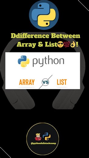 pythonfullstackcamp on Instagram: "Unraveling the mystery: Python Lists vs Arrays – which one wins for your next project? Dive into performance, memory, and use cases! 💻🔍 #Python Python list vs array array module Python difference between list and array Python data structures comparison when to use array over list Python array performance list vs array memory usage import array Python Python numeric arrays array vs list tutorial#Python #PythonTips #DataStructures #Programming #Coding #PythonLi
