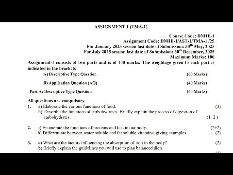 DNHE-1 Solved Assignment 2025 | IGNOU All Master Assignment Solution 2k25 Video