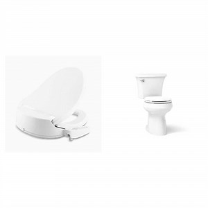 KOHLER Purewash E580 Round Electric Bidet Seat and Highline Arc 12 in. Toilet with Soft Close Seat Combo - The Home Depot