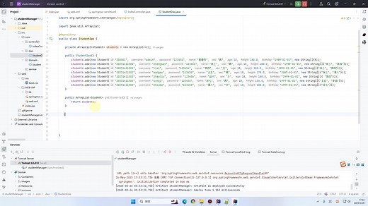 2、项目组织结构和Dao层数据模拟