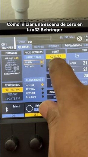 How to start a scene from scratch on the Behringer X32
