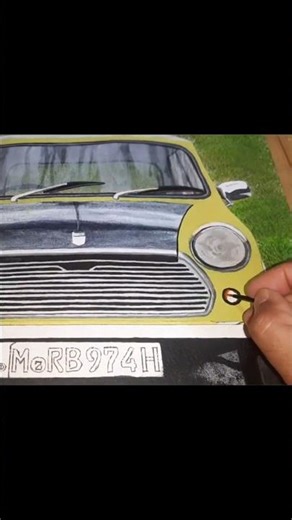 How to Paint a Realistic Classic Car | Easy Acrylic Tutorial for Beginners #painting #acrylicart