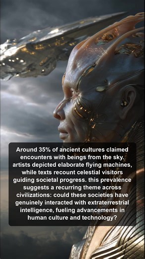 Explore how 35% of ancient cultures described encounters with celestial beings, revealing a possible link between extraterrestrial intelligence and the advancement of human culture and technology. | Unfold | Facebook