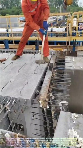 Precast Slab Process 🧪 #PrecastConcrete #RebarWork #FactoryToSite