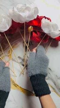 Making a ribbon bouquet #rose #ribbonbouquet #asmr #viral #shorts