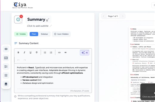 💼 Making a good CV should not cost money. Many websites say they are “free,” but when you try to download your CV, they ask you to pay or put a big watermark on it. That can be really disappointing, especially when you just want a clean, professional resume. I recently found a tool called Cviya — it lets you make a beautiful, professional CV for free. You can change the layout, colors, and fonts, use AI to help with your writing, and download it without any hidden fees. It’s nice to see tools t
