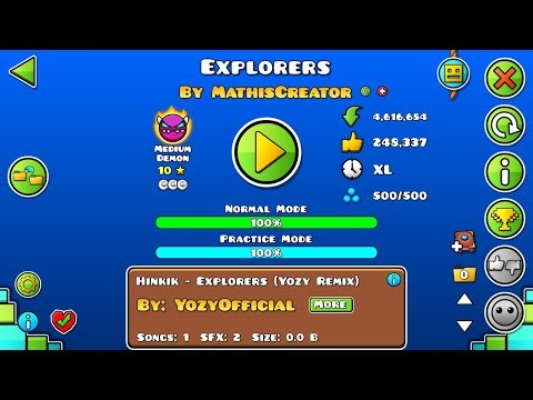 Explorers by MathisCreator 100% with all coins | Geometry Dash 2.2