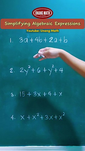 Simplify Basic Algebraic Expressions #algebra #math #mathtutorial #mathmadeeasy | Unang Math