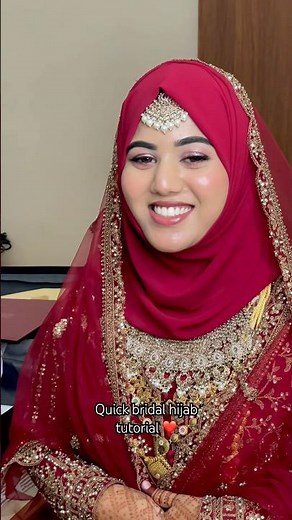 Muslim bridal hijab tutorial 💖 #makeup #bridalhijab #bridalhijabtutorial #hijabtutorial