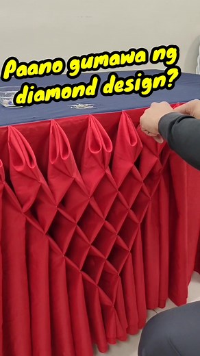 How to make diamond design table skirting tutorial #tableskirtingtutorial #tabledecoration #diamonddesign #tablesetup #Paano #howtomake #debut #event #tutorial #diamonddesign | Vins avenue
