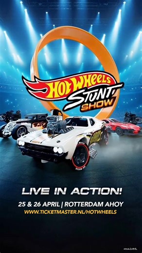 The Hot Wheels Stuns Show is coming to… 𝗥𝗢𝗧𝗧𝗘𝗥𝗗𝗔𝗠! 🇳🇱 Don’t miss this next-level live stunt show where iconic cars, street bikes and ATVs unleash extreme stunts, backflips and the legendary 360-degree loop. Tickets are on sale now! ⤵️ 🗓️ 25 & 26 April 2026 📍 Rotterdam Ahoy 🎟️ ticketmaster.nl/hotwheels