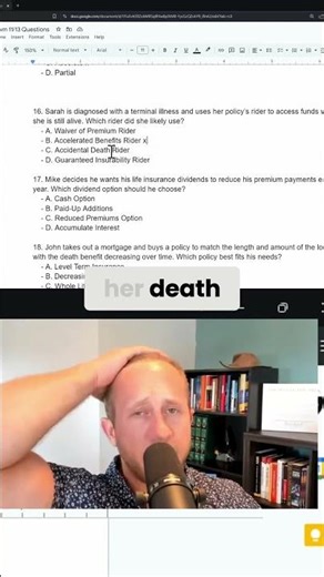 Insurance Exam: Terminal Illness Rider Explained! Quick Breakdown #shorts