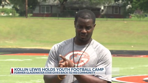 UNT Football cornerback and former Gladewater multi-sport standout Kollin Lewis holds second annual youth football camp at Jack V. Murphy Stadium