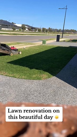 Watch to see this little lawn renovation on this beautiful day ☀️☀️#lawncare #spring #lawntok #renovation #sun #fypage #fypシ #fyp