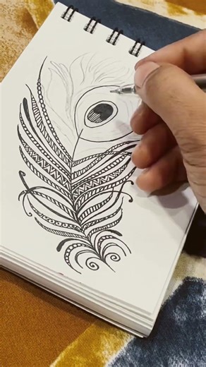 Peacock Feather Ink Art ✍️ | Zendoodle Process