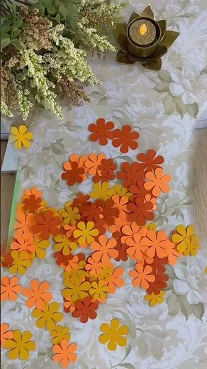 Paper Flowers With Fall Colors | Simple Flower Making | Cute Flowers Using Cricut Machine
