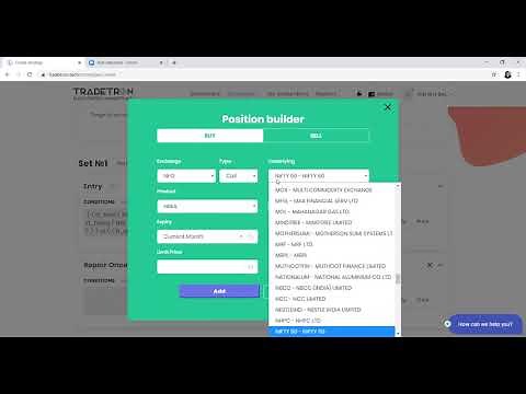 Tradetron keywords to create Option Strategy