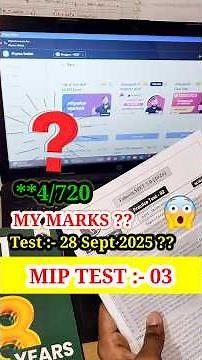 😱PW 3rd MIP Test "MY MARKS ?? " || Test :- 28 Sept 2025 ||🔥NEET 2026 || #PwMIPNeet2026 #28sep