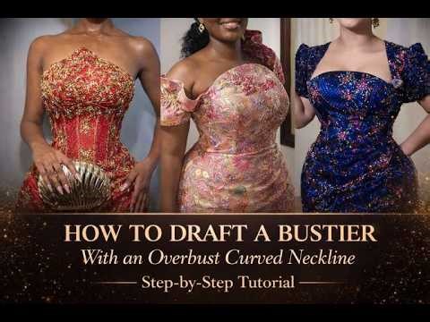 How To Draft An Overbust Princess Dart Bustier With A Curved Neckline