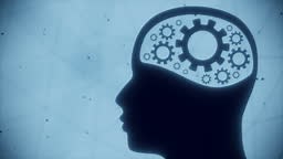 Silhouette of man head. Scientific medical design.