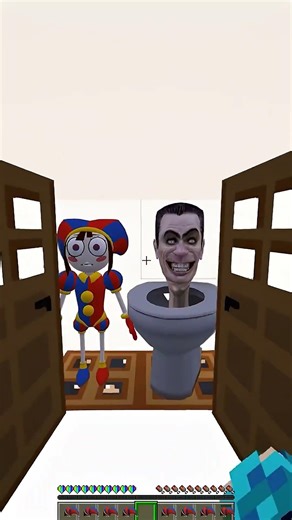 Door Leads To Pomni 🤡 and Skibidi Toilet 🚽 VS circus baby and Freddy Fazbear 🖤🤩 #shorts #minec