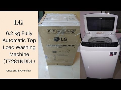 LG 6.2 Kg Fully Automatic Top Load Washing Machine White (T7281NDDL) Unboxing & Overview