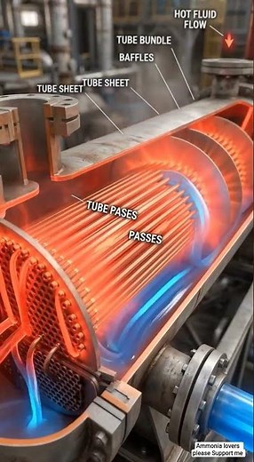 shell and tube heat exchanger 3D animation video