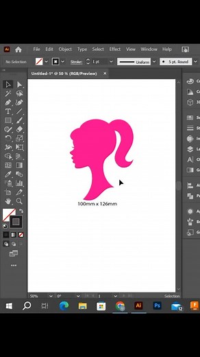 Diseño de logo de Barbie en Adobe Illustrator