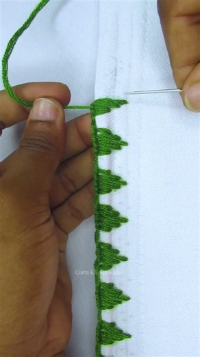 🔥So easy border lace embroidery!✨🪡 Part-2 #diy #embroidery
