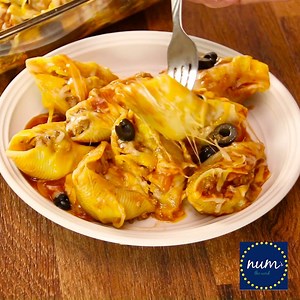 Mexican Stuffed Shells - If you love Mexican food and love food that reheats well for leftovers, then try these simple, yet delicious Mexican Stuffed Shells. A perfect dish! Recipe: http://bit.ly/NumsMexiShells | Num's the word