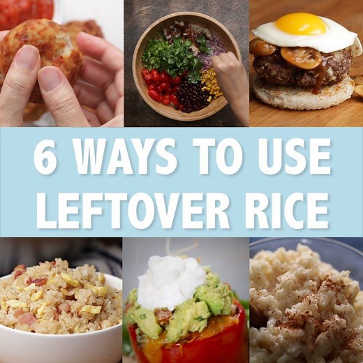 1.3M views · 7.3K reactions | Leftover rice? Don't let it go to waste with these recipes! Recipes: https://tasty.co/compilation/leftover-rice-6-ways | Tasty | Facebook