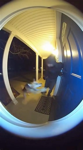 Stray dog saves family from midnight break-in 🐾🚨 #DoorbellCam #HeroDog #CaughtOnCamera #ViralVideo