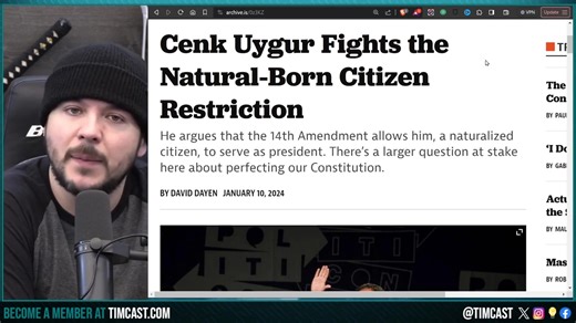 Cenk Uygur REJECTED From Presidential Primary, SUES To OVERTURN Birth Requirement For Presidency | Tim Pool