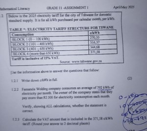 Below is the 2025 electricity tariff for the city of Tshwane fo... | Filo