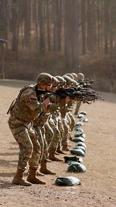Ready, up! During #Infantry One Station Unit Training, trainees learn a wide range of essential military skills, including marksmanship, where they develop precise aiming, weapon handling, and shooting techniques, essential for mastering battlefield accuracy and effectiveness. #militarylife #military #osut #basictraining | U.S. Army Maneuver Center of Excellence
