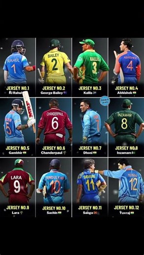 1 to 12 - The OG Jersey Numbers#viral #yuvi #cricket #t20worldcup #live#worldcup #trending#subscribe