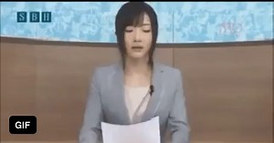 Earthquake doesn't stop Japanese news anchor.. - Funny