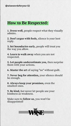 How to Be Respected Without Saying a Word #wisewords #selfrespect #confidence