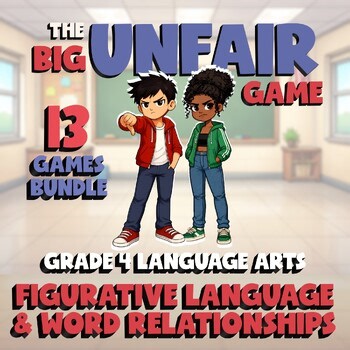 13 BIG UNFAIR ELA Games - Figurative Language & Word Relationships - Grade 4