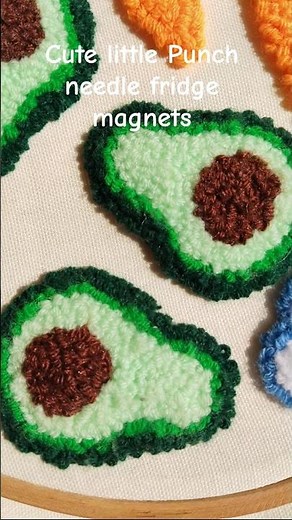 Cute Little Punch Needle fridge magnets on Processing #shorts ‪@craftybini‬