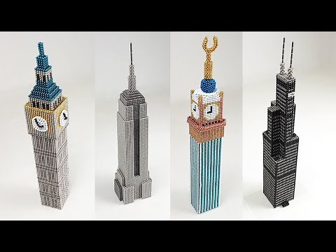 ASMR , All my Skyscrapers out of Magnetic Balls | Magnetic Games