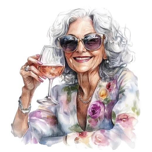 10 Funny Older Woman Drinking Wine Clipart in Boho Style, Grandma With Wine, Printable Watercolor, Digital Download Jpgs, Junk Journal - Etsy