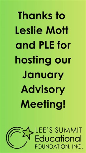 Thank you to Principal Leslie Mott and PLE for hosting our January Advisory meeting. And thank you to 3rd grade teachers Amy Bolinger and Maggie Agnew for teaching us how to play SPLAT! LSEF Advisory & Board members Clint & Andrea were so excited to get SUPER SPLATS! 💥 That is just one of the math games that were purchased with PEAK Grant funds. PEAK Grant Cycle 2 application is open now with a deadline of March 15! Check out our website for more information: www.lsedfoundation/peak-grants | Le