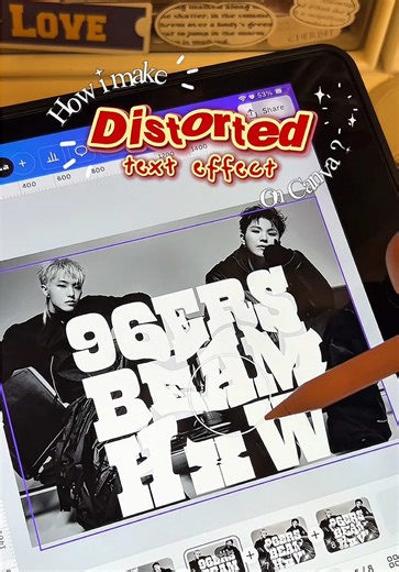 Canva 👌 best updated 😘 distorted text effect on Canva #canva #canvatips #canvatutorial #svt #HxW @SEVENTEEN #hoshi #woozi